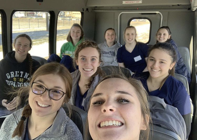 Clinicals: CNA students first day heading to the clinic. My best experience while being a CNA was seeing how much we as students changed the residents day by just being there, Junior Jayden Hayley said. Students best experiences came from helping out the elderly residence at the clinic.