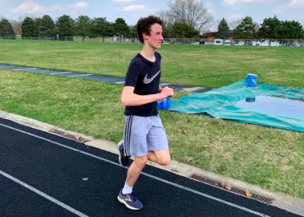 Staying Fit - Matthew Adams (22) is running at GMS. "I like to run so I can stay in shape," Adams said. "I am going to continue to run even though I think our season is over." Adams runs a few times a week as a way to spend som time.