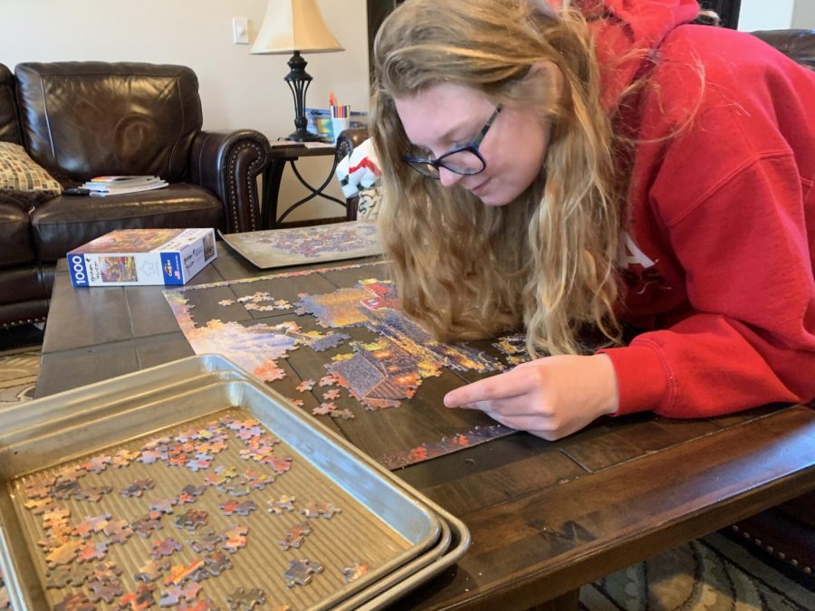 Placing The Pieces: During quarantine I have been working, watching Netflix and doing puzzles in my free time, Eurich (21) said. I have spent at least 100 dollars on puzzles over quarantine.