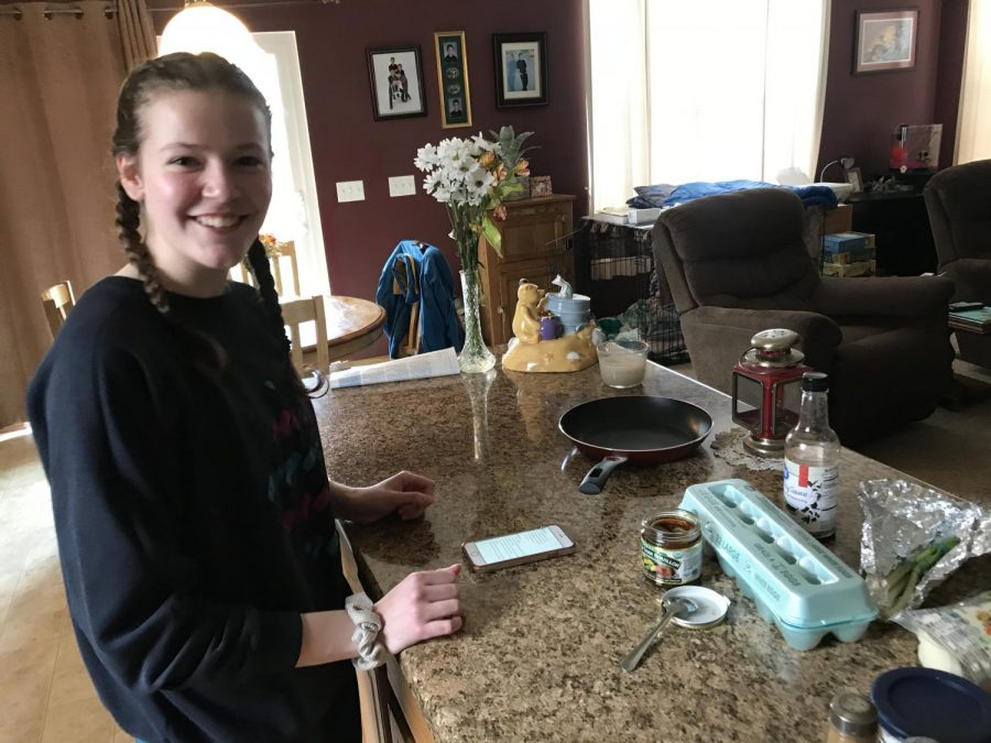 Preparing+For+Greatness%0AAllison+Asche+%2821%29+prepares+to+begin+cooking.+She+makes+sure+her+workspace+is+clean+and+her+ingredients+are+orderly.+Not+working+at+school%2C+Asche+still+takes+the+process+just+as+serious.