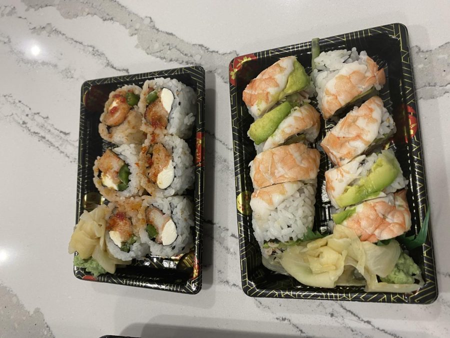 Hiro 88 offers tons of different types of sushi rolls. In the photo above, in the top  is Hiros Sweet Chili Crab Roll. The Golden Gate Roll is in the bottom of the photo.