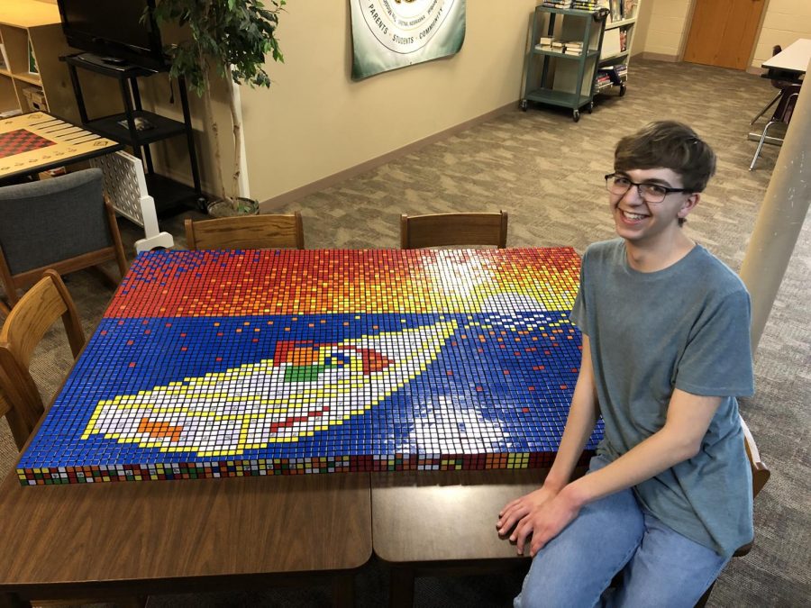 You CAN Do It: After completing his mosaic Daniel Anderson(20) was not sure how he would do. I honestly didnt know, Anderson said. The two girls that did it last year didnt win, so I wasnt too optimistic about it. However, it was a great experience nevertheless. He ended up placing second in the visual contest.
