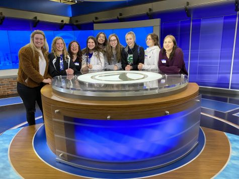 Touring the KETV News Station, the seniors in the journalism program gather around the news table. Journalism has taught me several things, Isabel Mancilla (20) said. Like how much I hate the phrase, a lot, but if anything its taught me how to really get out there and talk to people instead of being too anxious to. Mancilla was in newspaper for three years.