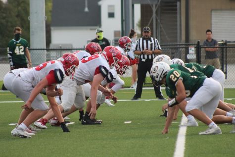 Trench Warfare: After the snap, the two lines lurch towards one another. “Millard South had a good offensive line. They were able to get some push at times on Saturday. We could’ve played a little lower, but overall they are doing some good things and have been getting better every week.” Defensive Line coach Mr. David Statsny said. They allowed 34 points to Millard South.
