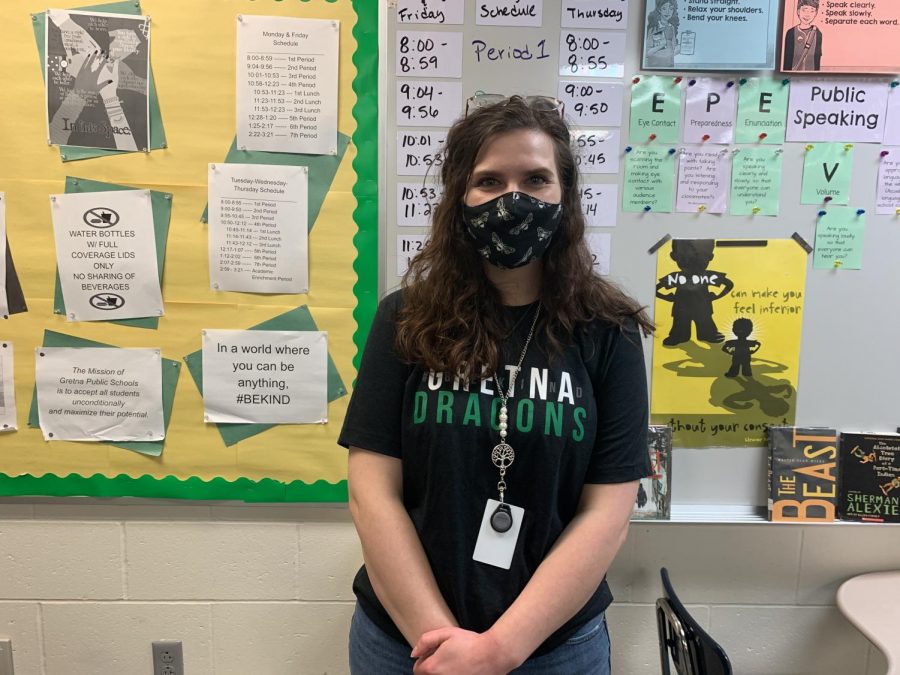 Family Traditions: Inside Mrs. Enos classroom stands student-teacher Ms. Amanda Melcher. I love literature, reading and teaching other people about literature, Ms. Melcher said. I am also a fifth-generation teacher in my family. Having already applied for job interviews, After her final day as a student-teacher on April 30, Ms. Melcher aspires to teach English to middle school students.