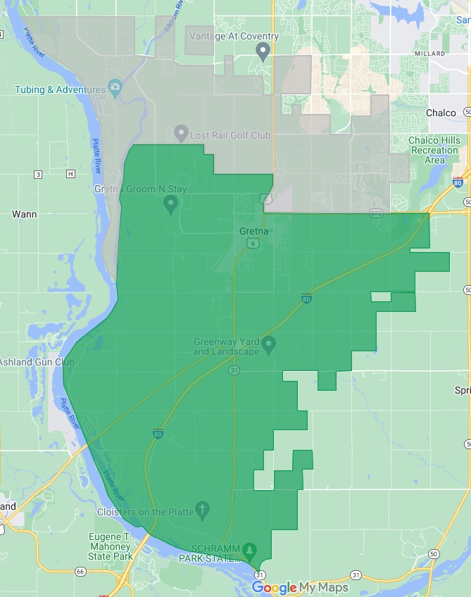 Gretna+East+area+is+in+gray%3B+Gretna+High+is+in+green.