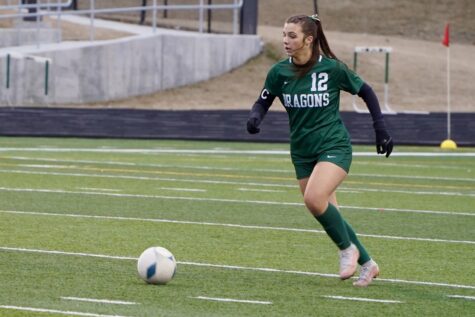 Senior Anna Harris playing against Marian High School.