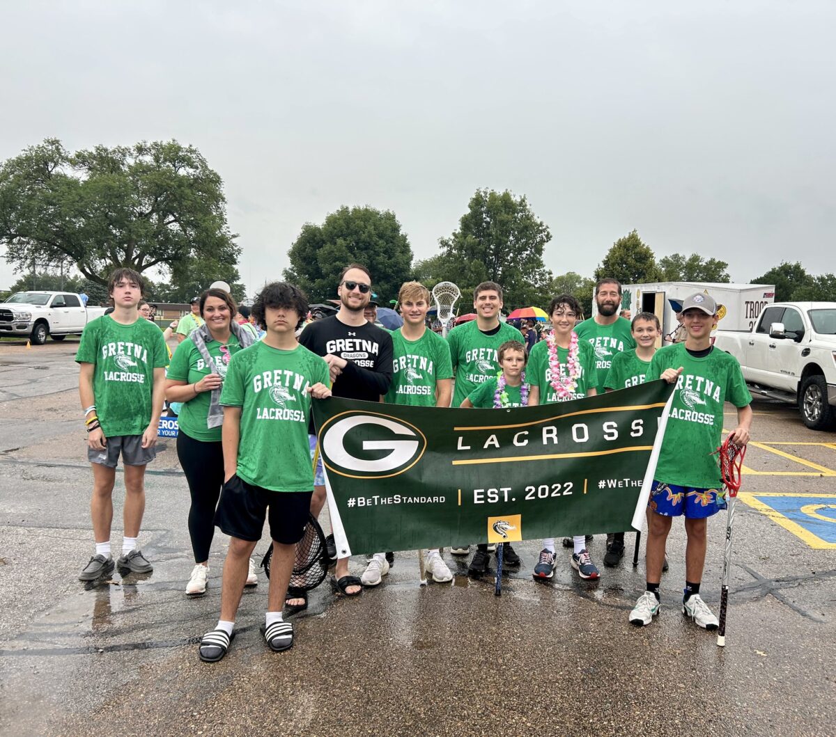 The Gretna Lacrosse team poses for a photo after the Gretna Days Parade on Saturday, July 29th.