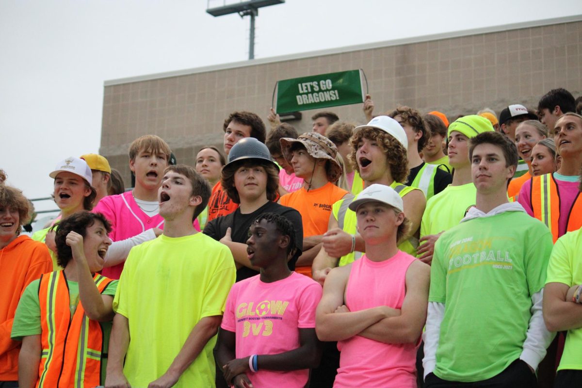 The theme for the GHS student section was neon for homecoming. 