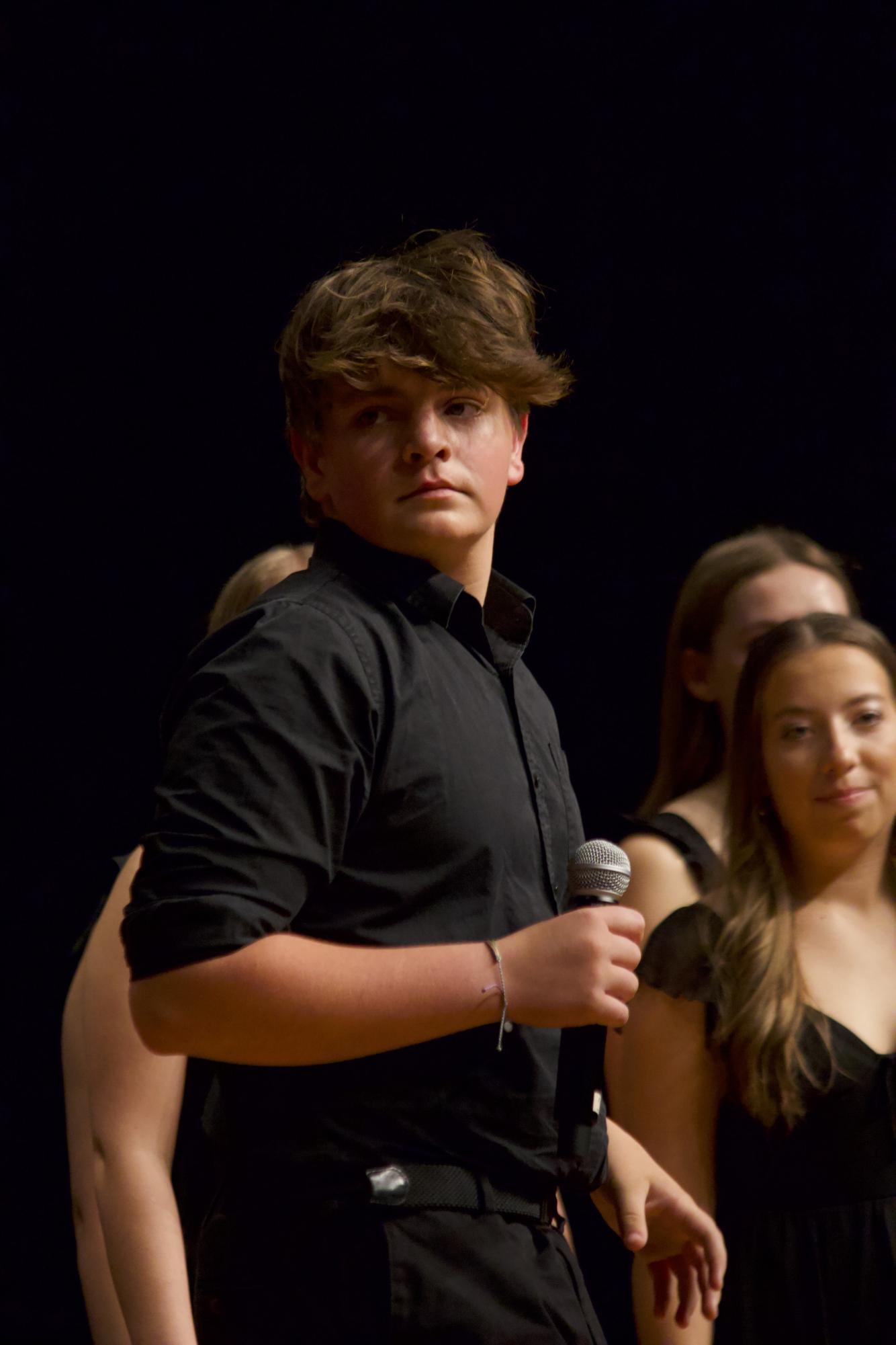 Clayton Angland (25) performs with Modern A Capella at the groups most recent concert.  