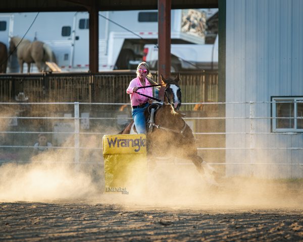 Junior Cloey Thompson's sport is rodeo barrel racing. She said she rides four days a week. “Just the bond you have with your horse, honestly," Thompson said, "and all the friends that come with the rodeo [are my favorite aspects of the sport].”  Photo courtesy of EMDukat Photography. 