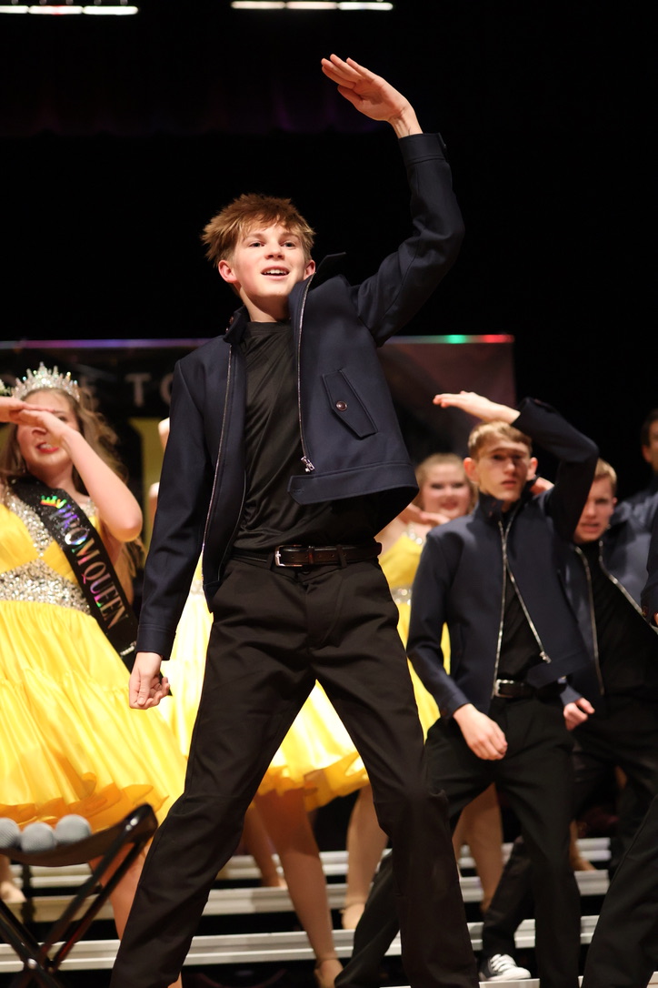 Freshman Brayden Stamm dances confidently. 