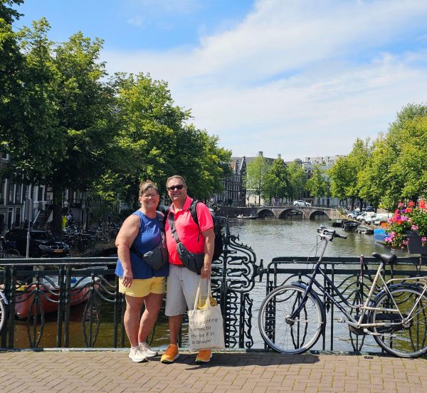 Amy and Jim Oliver on a vacation to Amsterdam. In retirement, they said they would like to travel to Europe.