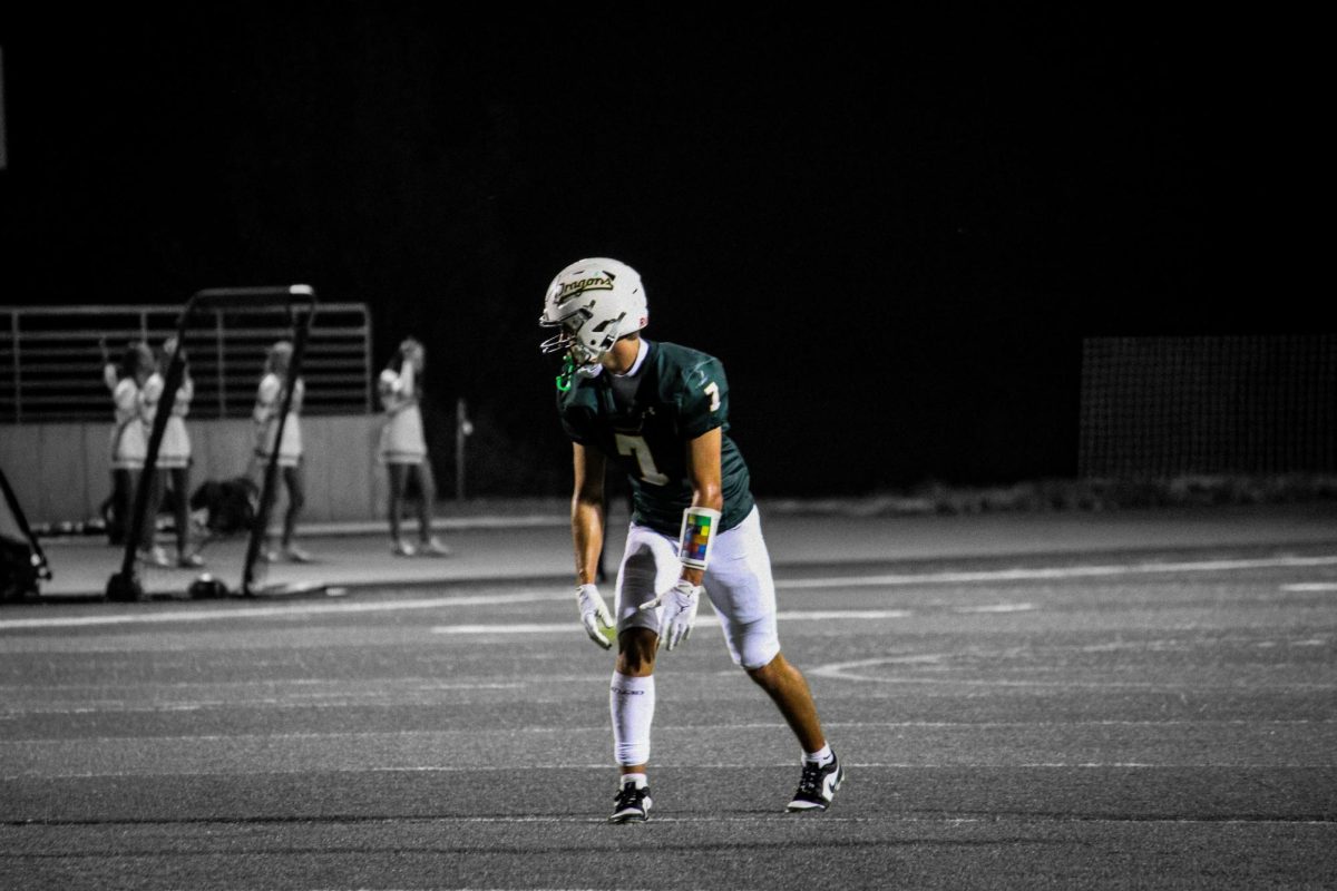 Joe Sullivan prepares for a play against Bennington on Sept. 25. 
