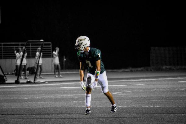 Joe Sullivan prepares for a play against Bennington on Sept. 25. 
