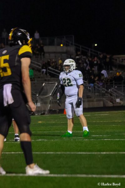 Sophomore running back Cayson Schlotfeld during the Dragons first game against Gretna East. GHS plays the Griffins again on Friday in the semifinals. 