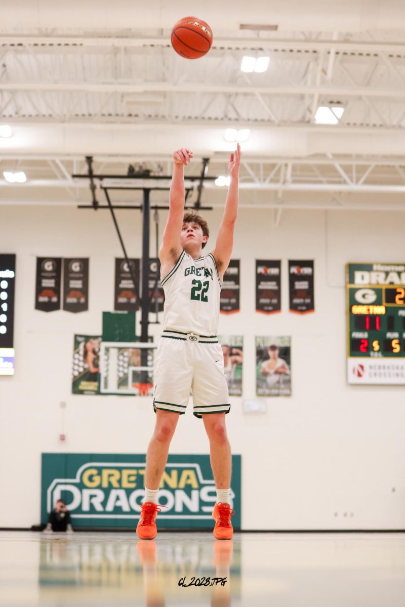 "The team got together and talked about what all went wrong and how we were going to fix it together" said junior Griffin Snyder on how Gretna came back versus Mount Michael on Jan 27. Snyder hit multiple clutch threes to secure a upset win over Mount Michael.