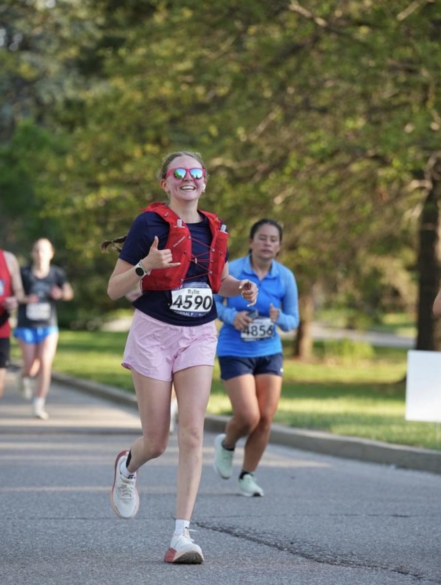 Chemistry teacher Rylie Johnson ran the half marathon in Lincoln on May. 3. More than 7,000 runners took part.
Photo courtesy of Lincoln Marathon.